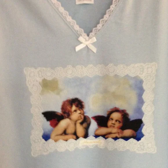 Woman's Night Shirt with Raphael's Angels - Picture 2 of 3